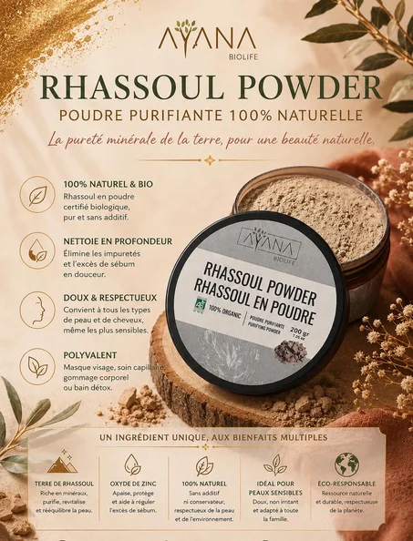 Rhassoul en poudre pur